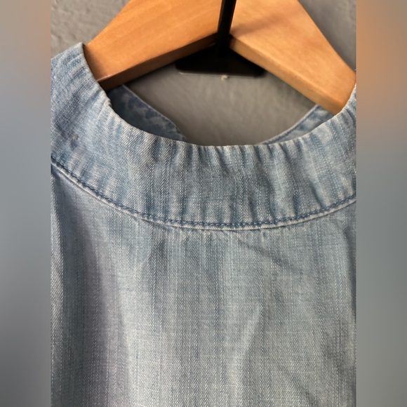 Cloth & Stone | Chambray | High Neck | Flowy Denim-Style Dress | M - Picture 10 of 11